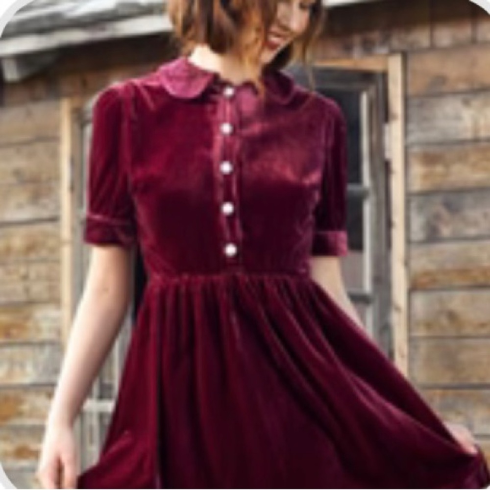 NWT MODCLOTH Velvet Babydoll Dress 14
